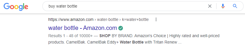 amazon su şişesi serp